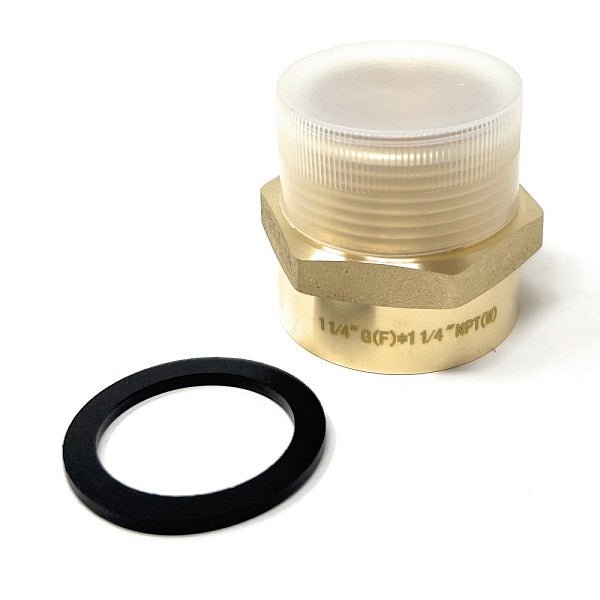 Brass G Thread NPT adapter with rubber washer for leak-free pipe connections