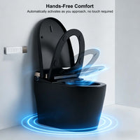 Milano smart toilet with open lid showing ceramic bowl and UV-sterilized bidet nozzle