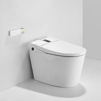 Milano white smart toilet front view with closed lid and modern one-piece ceramic design