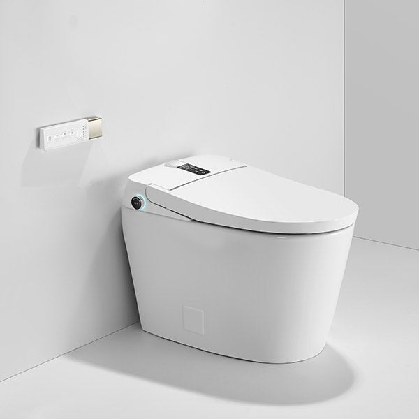 Milano white smart toilet front view with closed lid and modern one-piece ceramic design
