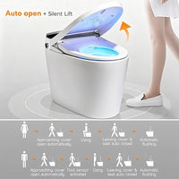 Touchless foot sensor at base of smart toilet for hands-free auto flush activation