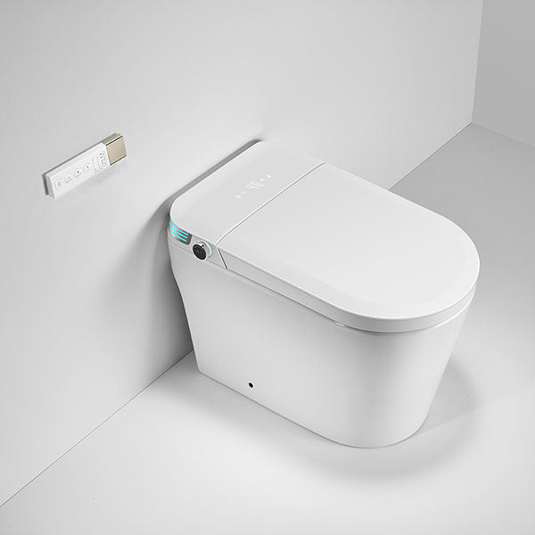 Cascada Annecy white smart toilet front view with ambient lighting and spa bidet system