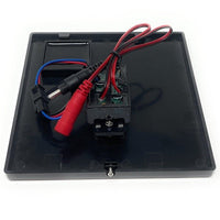Close-up of Cascada sensor flush valve with AC/DC power details
