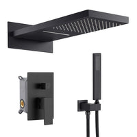 Cascada Amadora 9x22 Black shower head and control panel set 