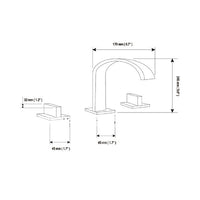 Cascada Classic Design Waterfall Bathroom Sink Faucet with 2 Square