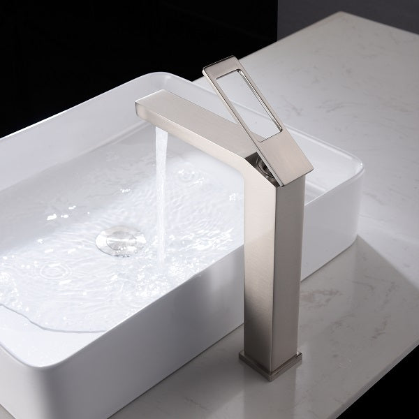 Cascada Modern Vessel Design Single Handle Bathroom Faucet