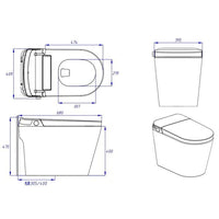 Technical drawing of aAnnecy smart toilet