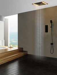 Cascada 14"x20" LED Thermostatic Shower System with Handheld Shower