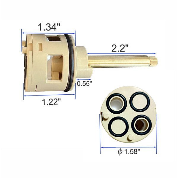 2-way diverter technical drawing — cross section measurements valve compatibility