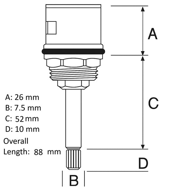 Tuscany bottom knob diverter cartridge dimensions mm — 3.97 x 1.31 x 1.31 inch CSSL85675