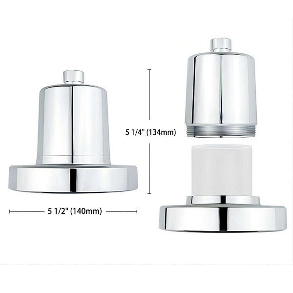 Chrome Wall Mounted Filtration Rainfall Showerhead 5.5" with Replaceable Filter