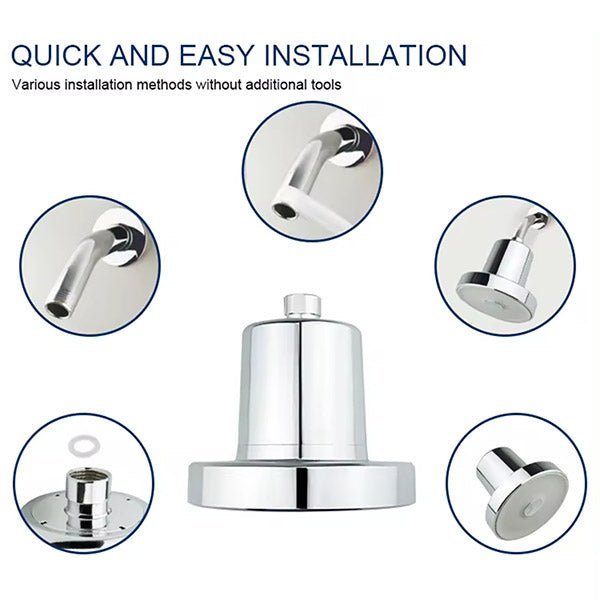 Chrome Wall Mounted Filtration Rainfall Showerhead 5.5" with Replaceable Filter