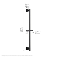 Cascada sliding shower bar dimension diagram — 26.2 inches total length 665mm wall mounted