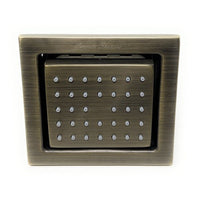 Cascada 34 nozzle body spray jet antique brass finish – front view square face