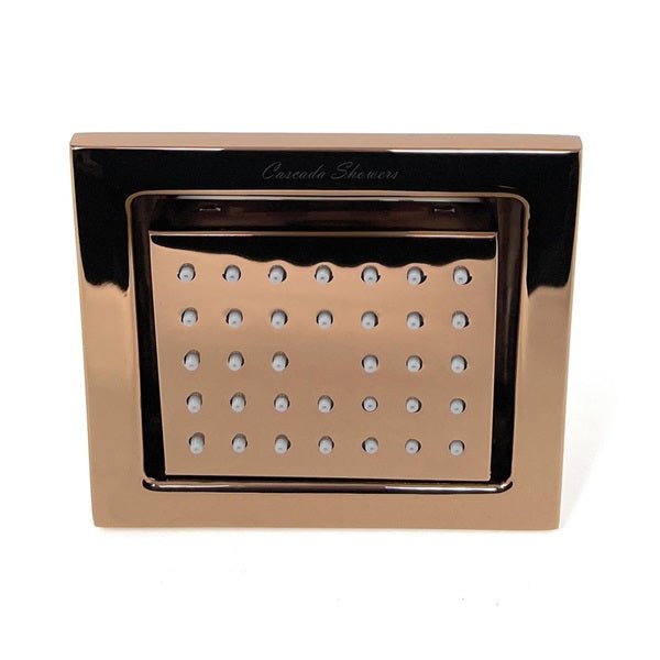 Cascada 34 nozzle body spray jet rose gold finish – front view square face
