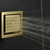 Cascada square body spray jet polished gold finish 