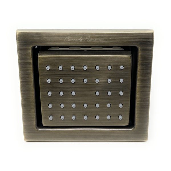 Cascada 34 nozzle square body spray jet oil rubbed bronze finish – front view