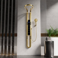 Brushed gold finish on Cascada digital shower panel system