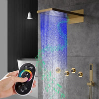 Cascada Aspen shower system in Brushed Gold finish