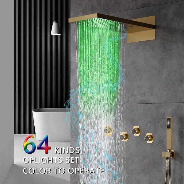 Rainfall setting on the Cascada Aspen rectangular showerhead