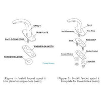 Technical diagram of faucet parts with labels