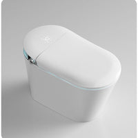 White smart toilet bowl on a gray background