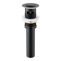 Matt black push button drain stopper with detachable strainer basket for modern sinks
