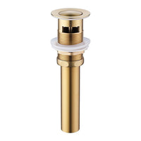 Brushed gold Cascada bathroom sink drain stopper with corrosion-resistant finish