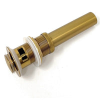 Gold finish pop-up drain stopper with detachable strainer basket and universal fit