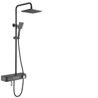 Matte black aluminum digital shower faucet body round knob – Cascada Showers