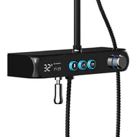 LCD thermostatic shower controller shampoo shelf – Cascada Caesar matte black