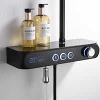LCD thermostatic shower controller shampoo shelf – Cascada Caesar matte black