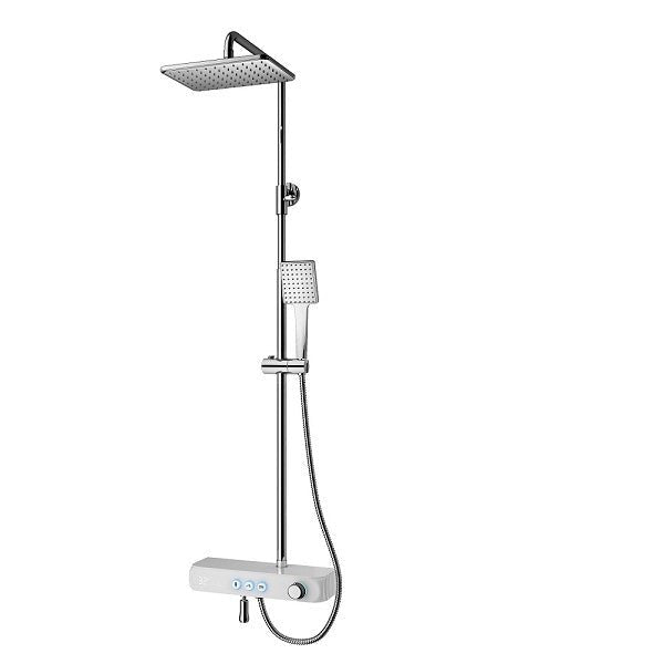 Cascada Caesar 8" Thermostatic Digital Shower Faucet System - White - Cascada Showers