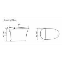Cascada Cliff One-Piece Smart Bidet Toilet, Auto Flush, Heated Seat & Warm Air Dryer