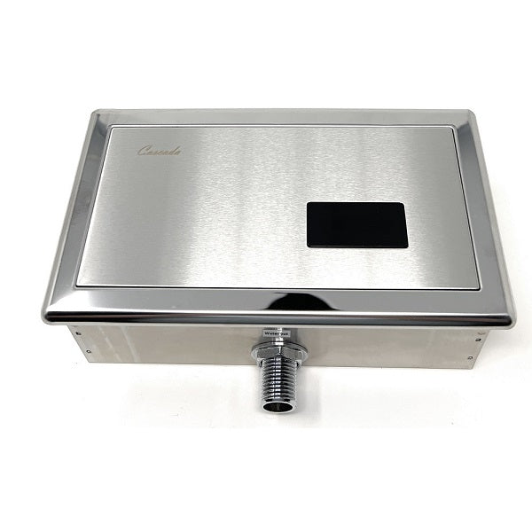 Cascada Amadora concealed sensor urinal flush valve rectangular stainless steel front view