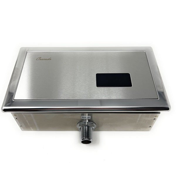 Cascada Amadora concealed sensor urinal flush valve, rectangular stainless steel