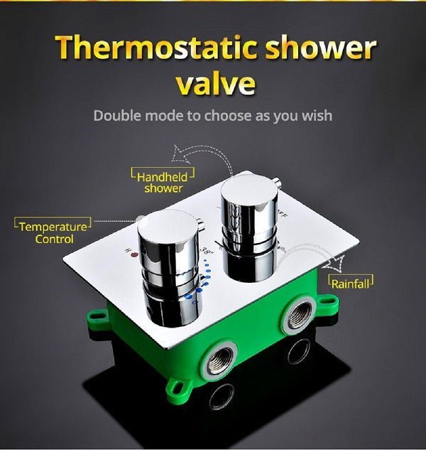 Cascada Savona dual function thermostatic shower valve in polished chrome finish