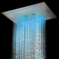 Cascada Florence 23"x31" Brushed Nickel Music LED Shower System - Cascada Showers