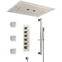 Cascada Florence 23"x31" Brushed Nickel Music LED Shower System - Cascada Showers