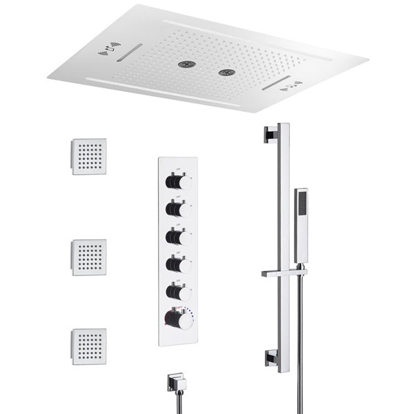 Cascada Florence 23"x31" Music LED Shower System - Cascada Showers