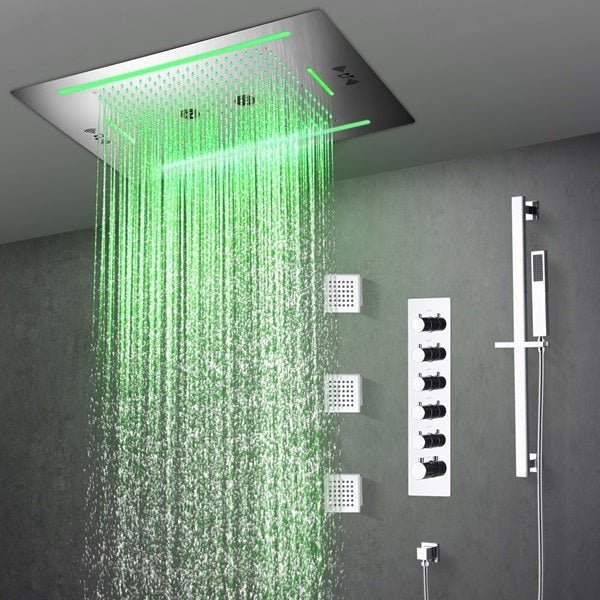 Cascada Florence 23"x31" Music LED Shower System - Cascada Showers