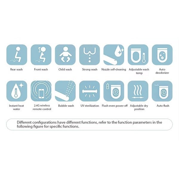 Cascada Florence Smart Bidet Toilet, ADA, Auto Open Lid & Heated Wash System