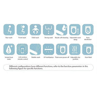 Cascada Florence Smart Bidet Toilet, ADA, Auto Open Lid & Heated Wash System