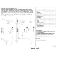 Technical Drawing of Cascada Gallant digital shower full set 