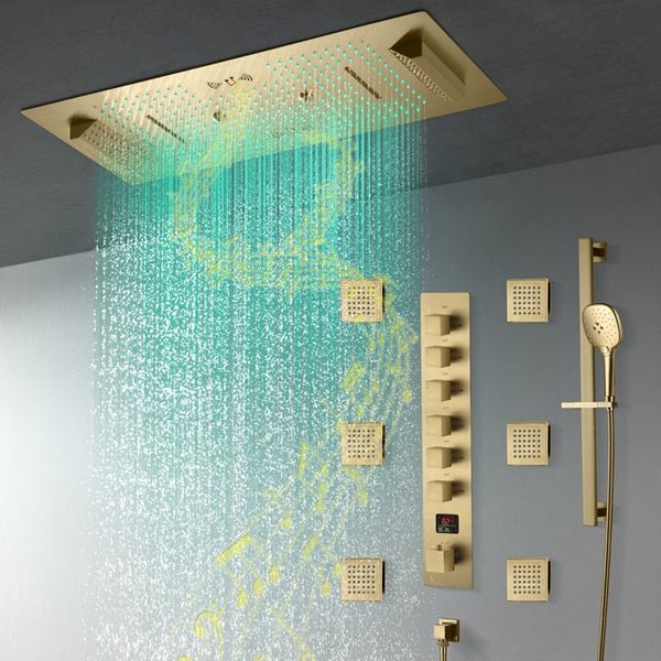 Cascada Genoa 16"x36" Music LED Digital Shower System - Cascada Showers