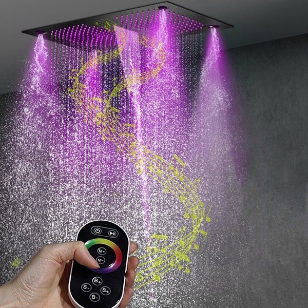 Cascada Laguna 16"x28" Bluetooth LED Shower Head - Cascada Showers