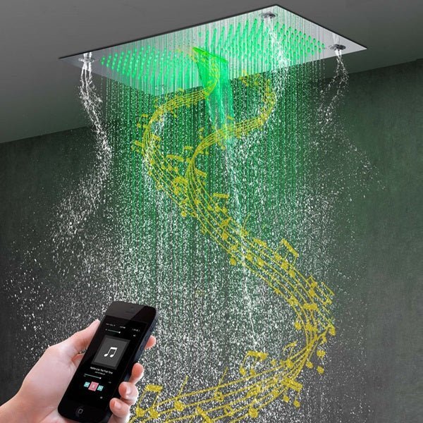 Cascada Laguna 16"x28" Bluetooth LED Shower Head - Cascada Showers