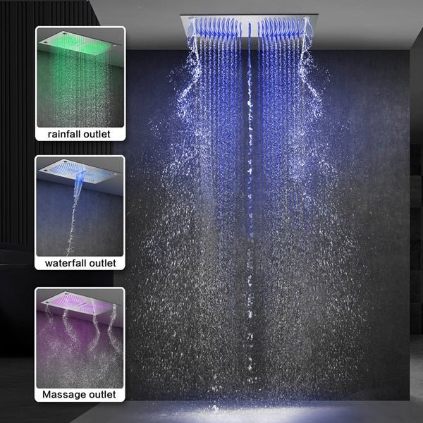 Cascada Laguna 16"x28" Bluetooth LED Shower Head - Cascada Showers