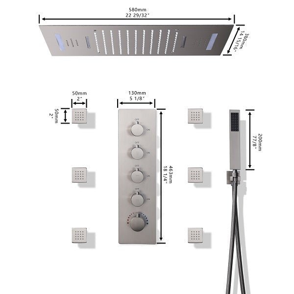 Measurement of Cascada Serenity shower system with dimensions
