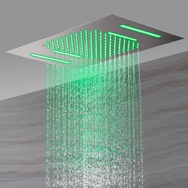 Modern Cascada Serenity shower head with green LED lights 